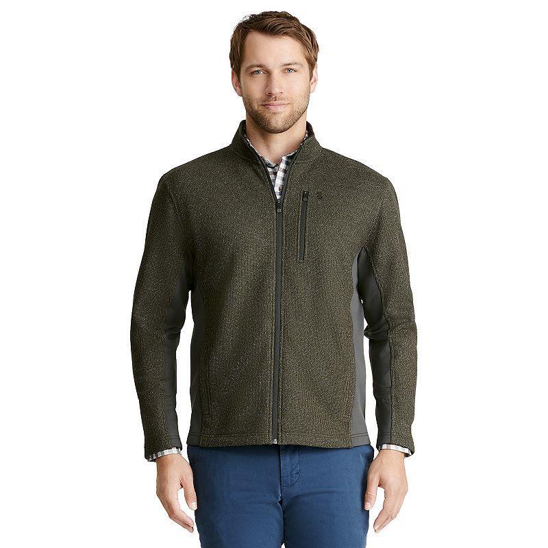 Mens IZOD Shaker Fleece Jacket Light Gray Grey Product Image