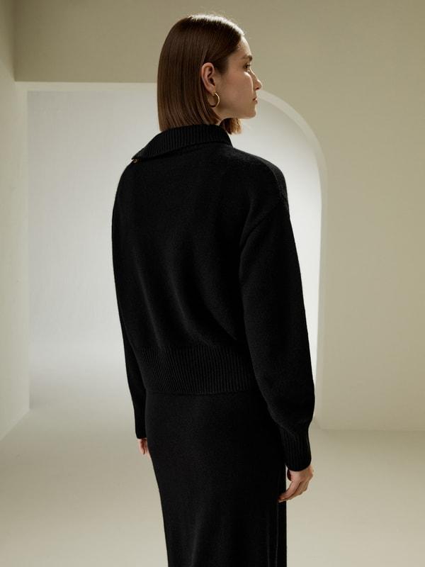 Cashmere Sweater With Row of Side Buttons Product Image