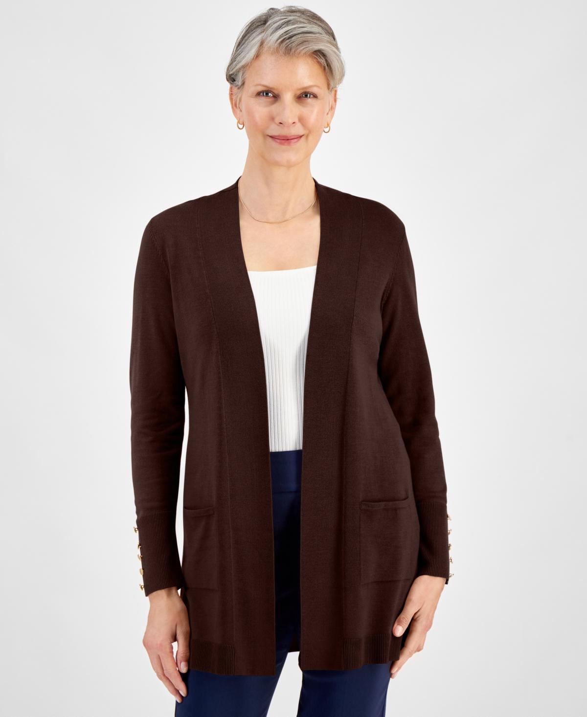 Jm Collection Womens Button-Sleeve Flyaway Cardigan, Xs-4X, Created for Macys Product Image