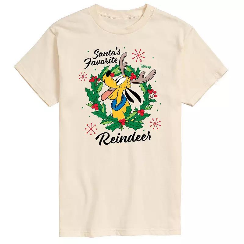 Disneys Mickey Mouse & Friends Pluto Mens Santas Favorite Reindeer Graphic Tee Product Image