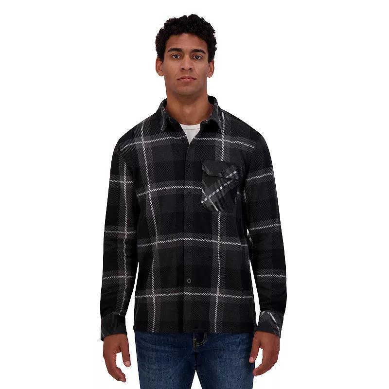 Mens ZeroXposur Knit Flannel Button-Down Shirt Blue Plaid Product Image