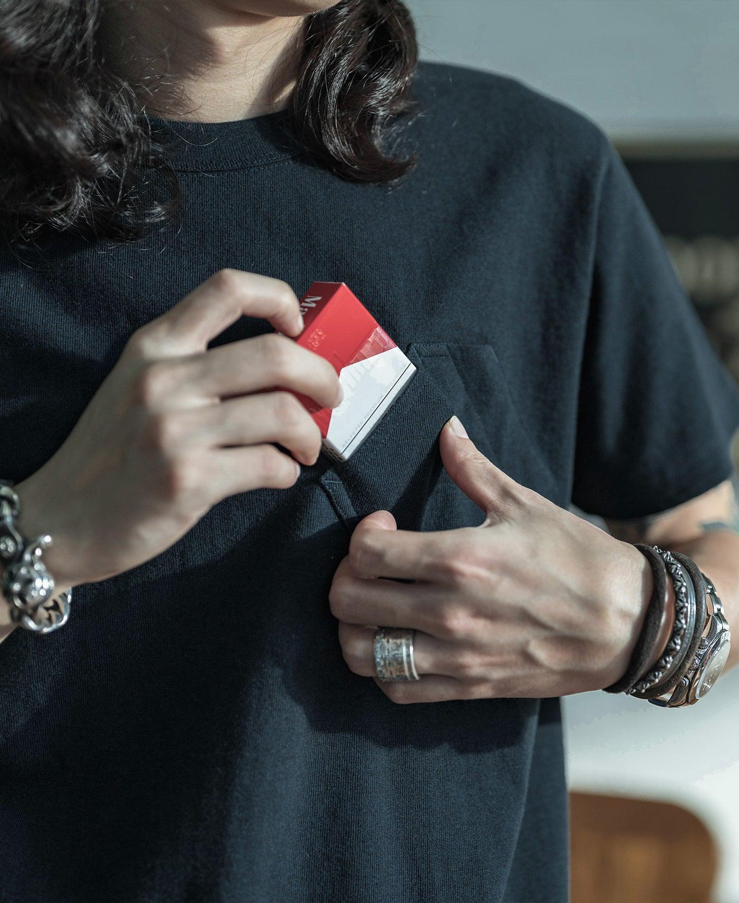 1930s Slanted Pocket Tubular T-Shirt - Navy Product Image