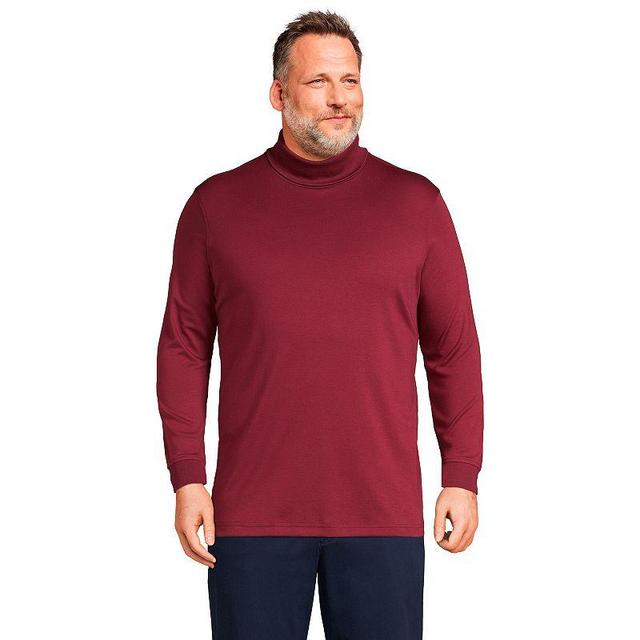 Big & Tall Lands End Super Soft Supima Turtleneck, Mens Rich Red Product Image