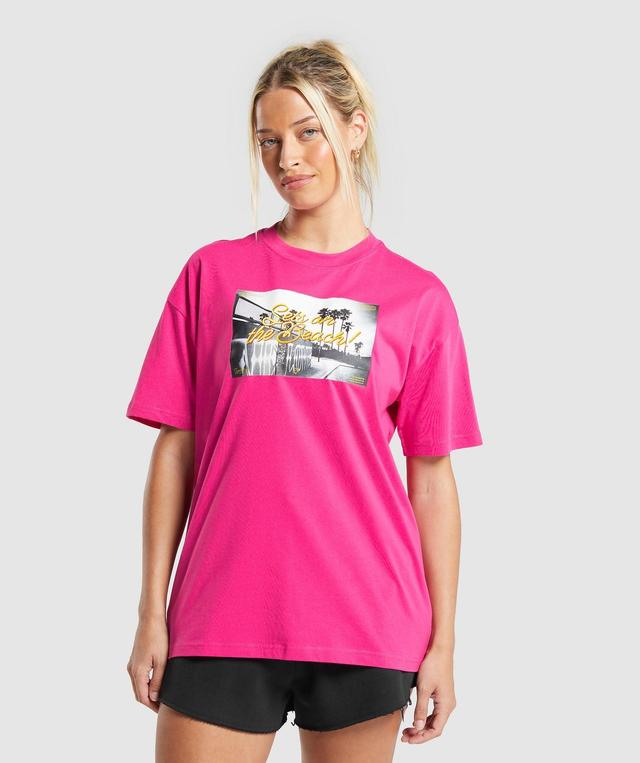 Gymshark Sets On The Beach Oversized T-Shirt - Valley Pink Female Product Image