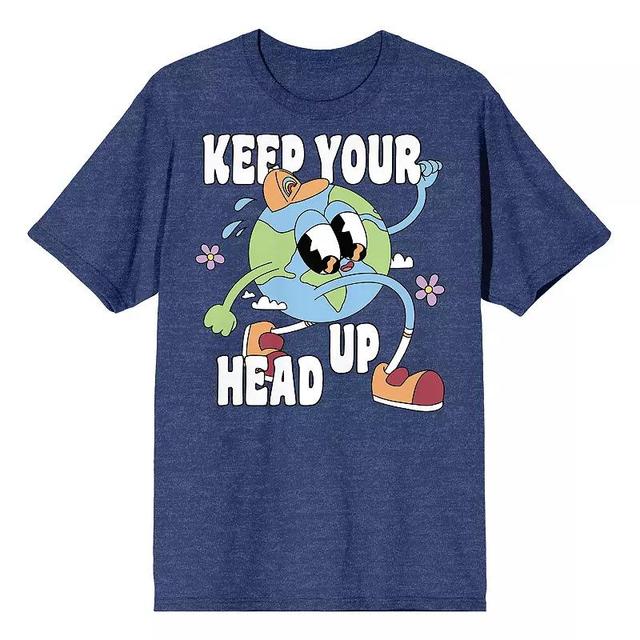 Mens Positive Vibes Cartoon Earth Tee Product Image