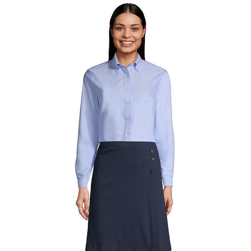 Womens Lands End Long Sleeve Oxford Dress Shirt Product Image