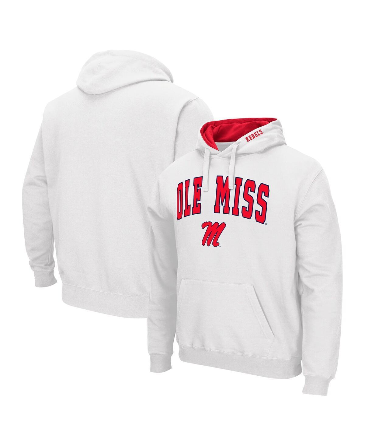 Mens Colosseum White Ole Miss Rebels Arch & Logo 3.0 Pullover Hoodie Product Image