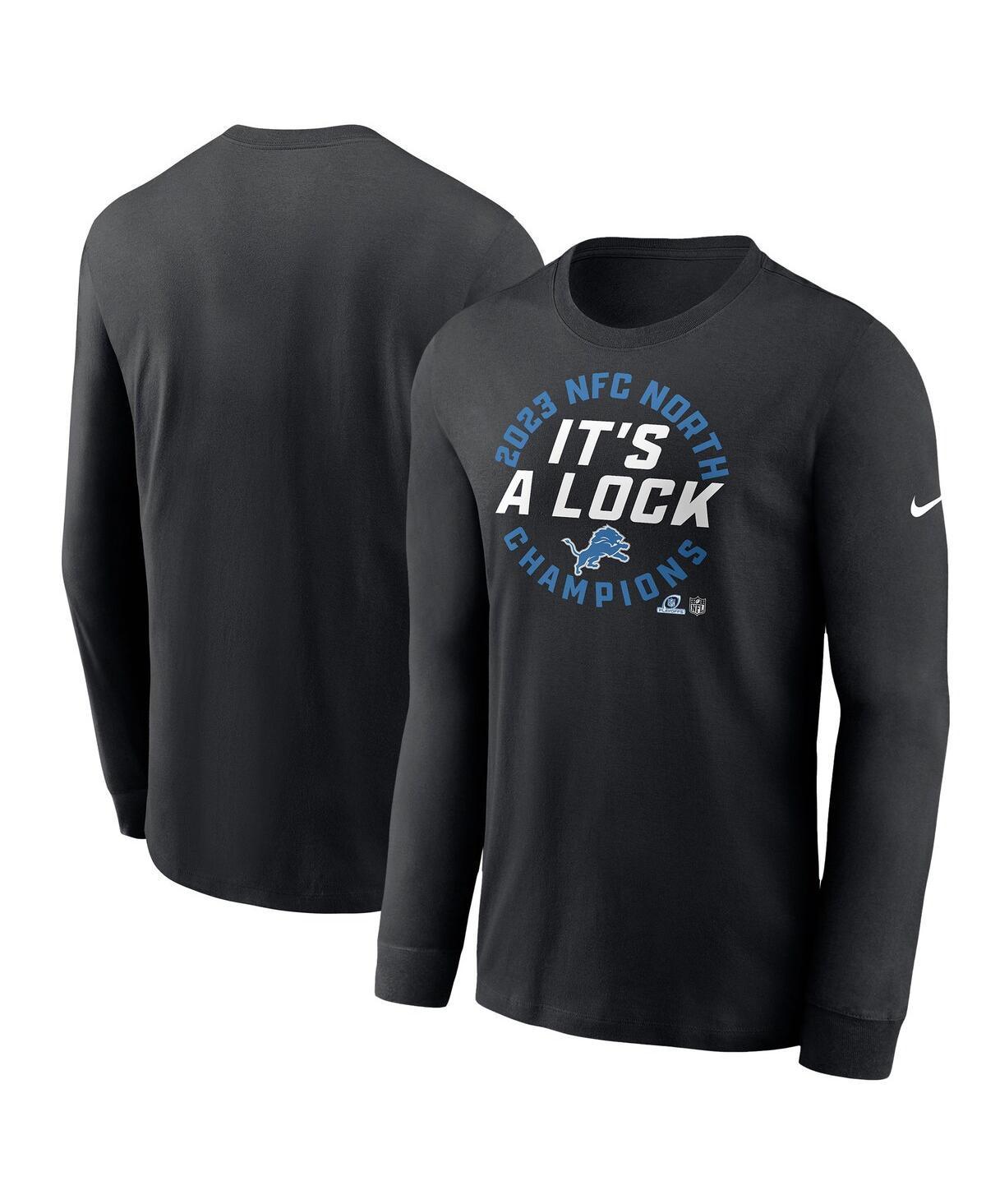 Mens Nike Black Detroit Lions 2023 Nfc North Division Champions Locker Room Trophy Collection Long Sleeve T-shirt Product Image