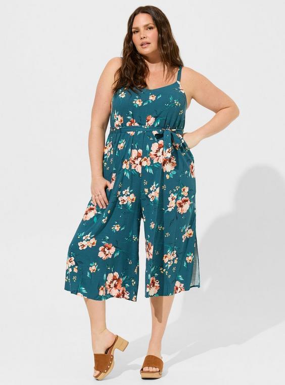 Rayon Slub Easy Culotte Jumpsuit Product Image