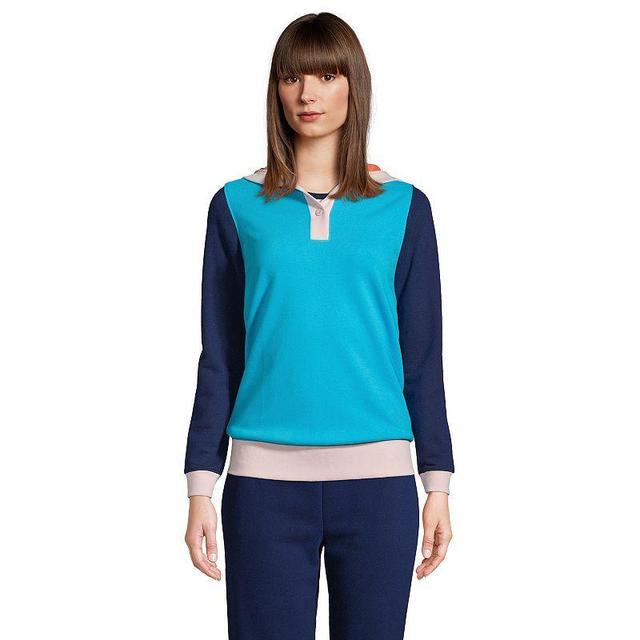 Womens Lands End Serious Sweats Button-Front Hoodie Product Image