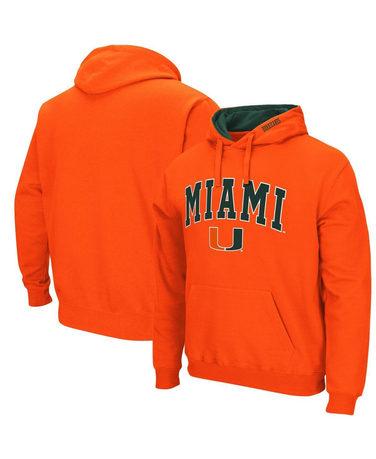 Mens Colosseum Orange Miami Hurricanes Arch and Logo 3.0 Pullover Hoodie Product Image