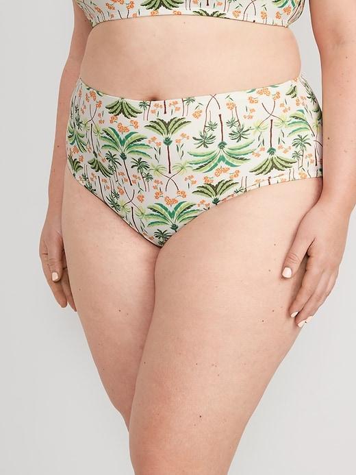 High-Waisted Bikini Swim Bottoms Product Image