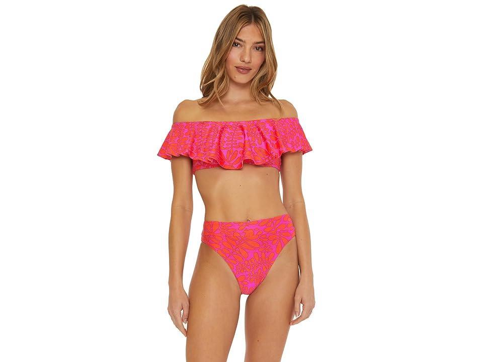 Trina Turk Trellis Ruffle Bandeau Top (Multi) Women's Swimwear Product Image