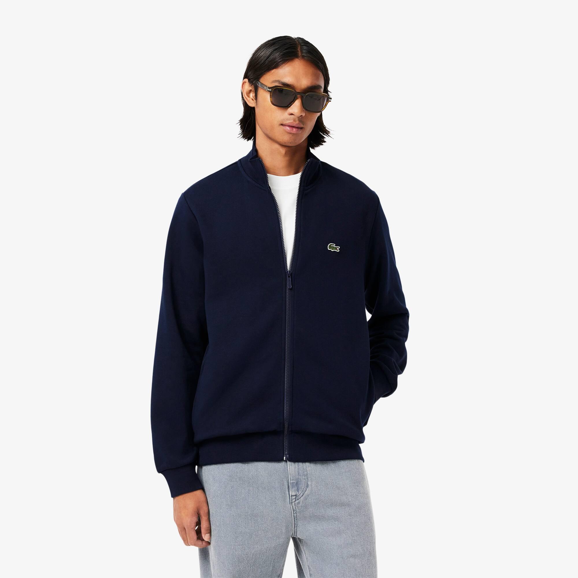 Zip-Up High Neck Fleece Sweatshirt Product Image