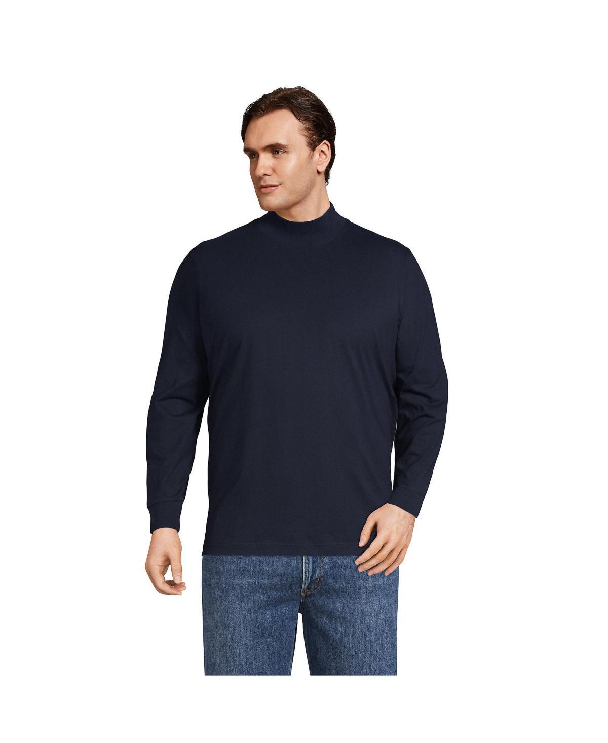 Big & Tall Lands End Super-T Classic-Fit Mock Turtleneck, Mens Gray Grey Product Image