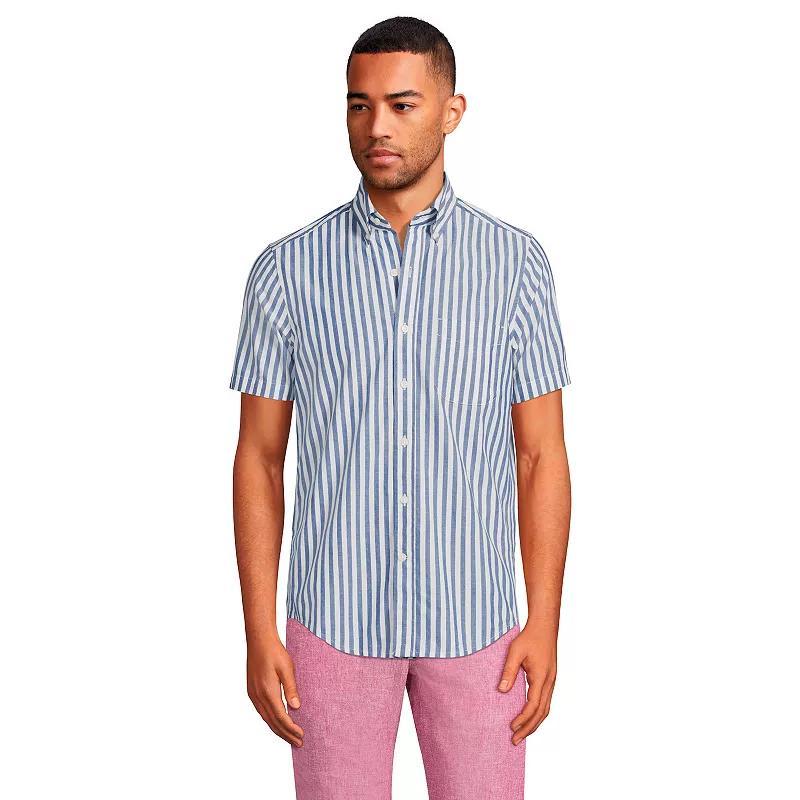 Mens Lands End Traditional-Fit Essential Lightweight Poplin Button-Down Shirt Product Image