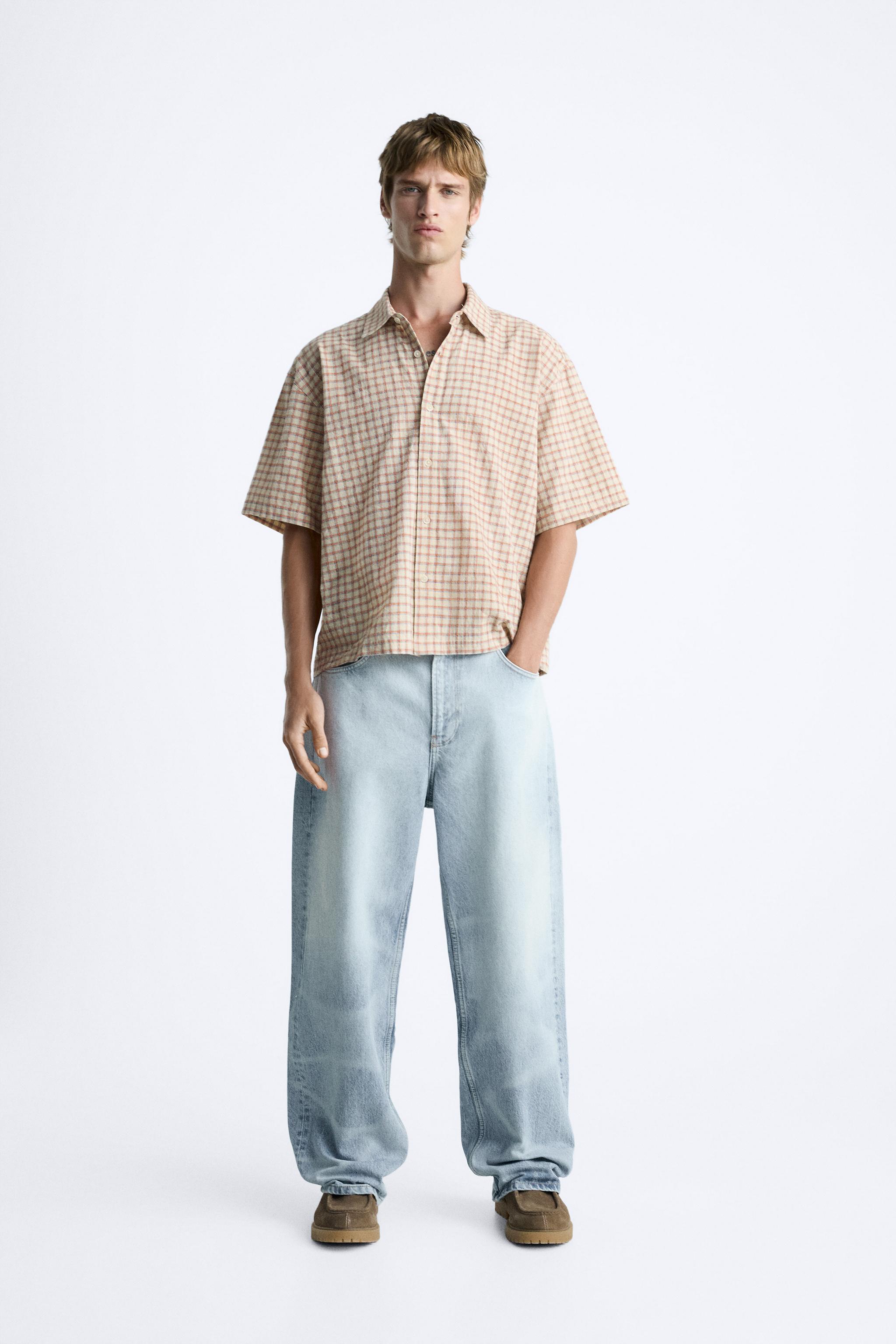 CROPPED FIT CHECKERED SHIRT Product Image