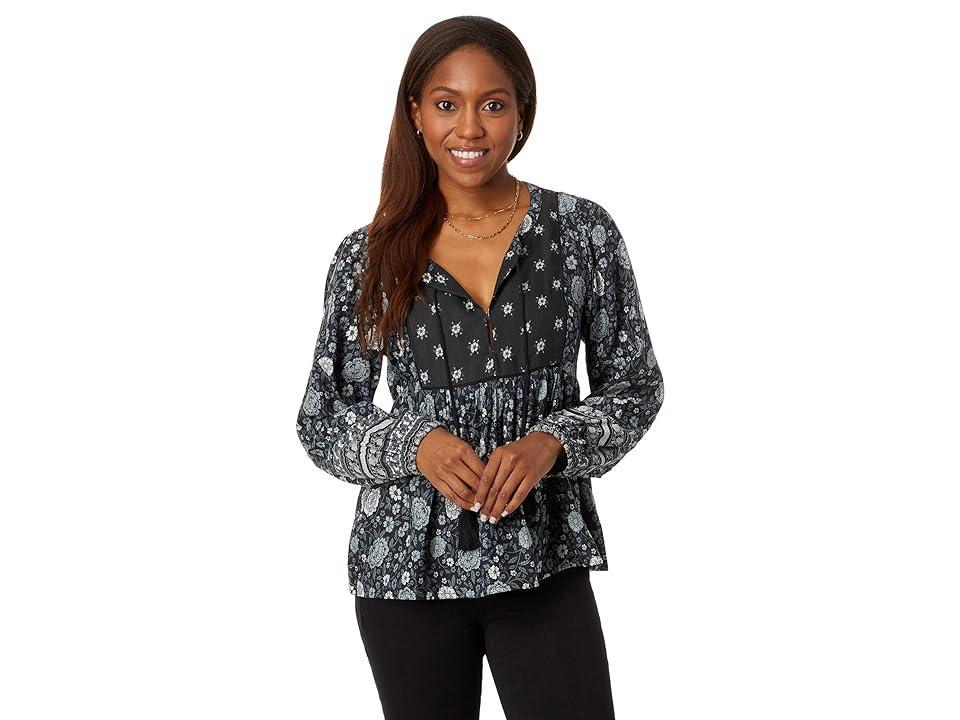 Lucky Brand Long Sleeve Peasant Blouse (Pavement ) Women's Blouse Product Image