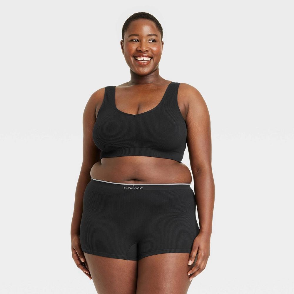 Womens Seamless Boy Shorts - Colsie Black 2X Product Image