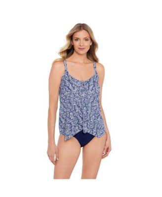 ShapeSolver by Penbrooke Womens ShapeSolver Handkerchief Hem Tankini Swimsuit Top Product Image