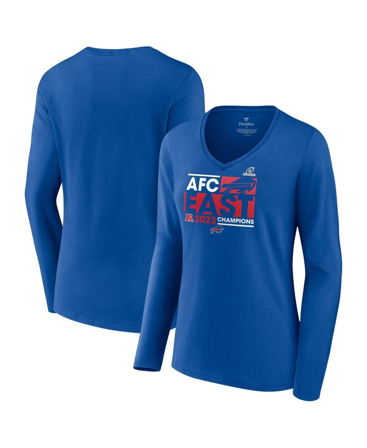 Womens Fanatics Royal Buffalo Bills 2023 Afc East Division Champions Conquer Long Sleeve V-Neck T-shirt Product Image