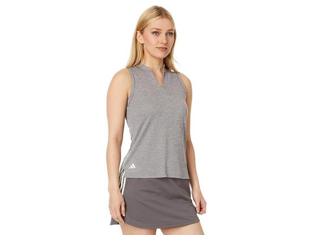 adidas Golf Ultimate365 Textured Sleeveless Polo (Charcoal) Women's Clothing Product Image