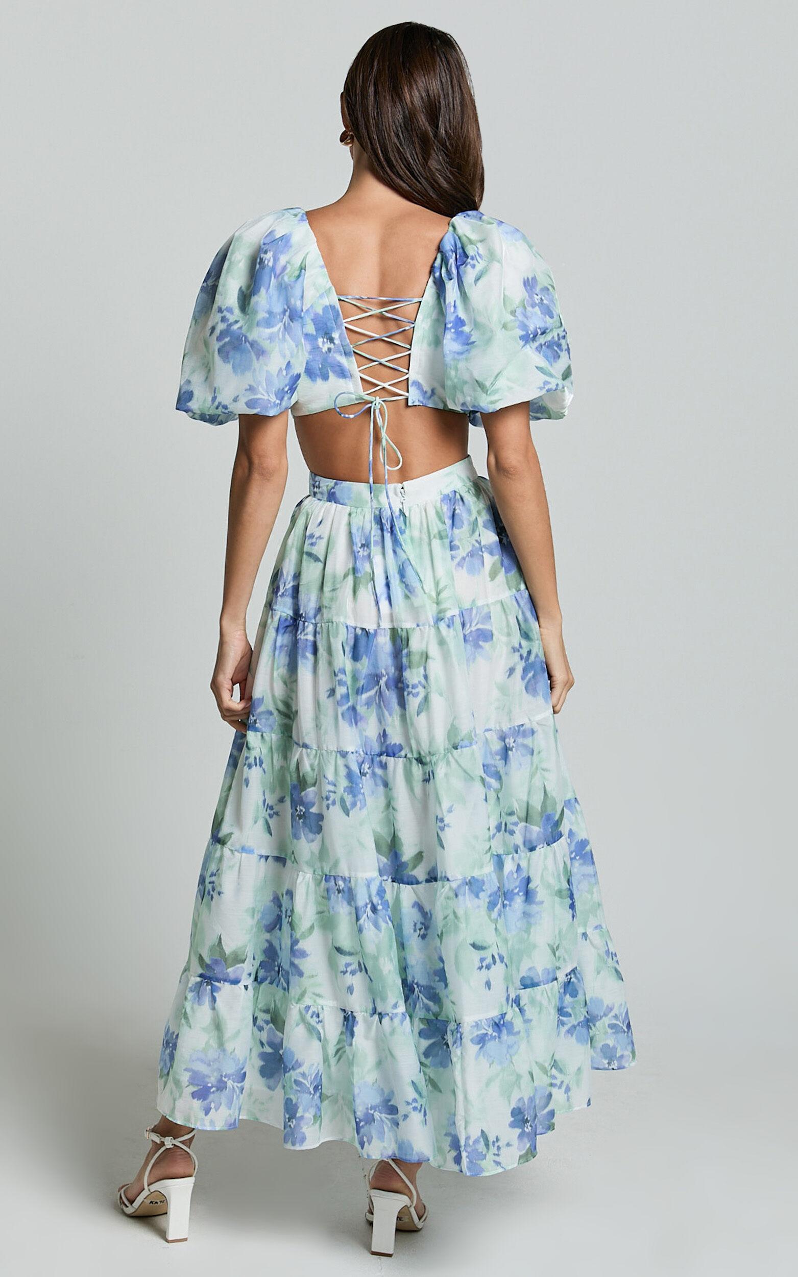 Amalie The Label - Rosa Crop Top and Tiered Maxi Skirt Two Piece Set in Elysian Print Product Image