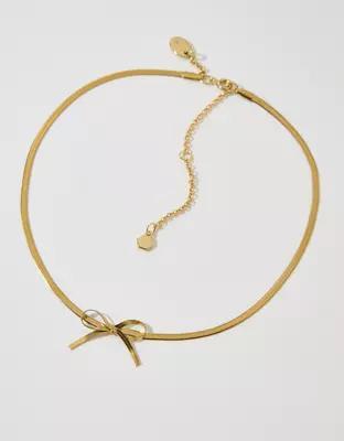 Aerie Snake Chain Bow Necklace Product Image