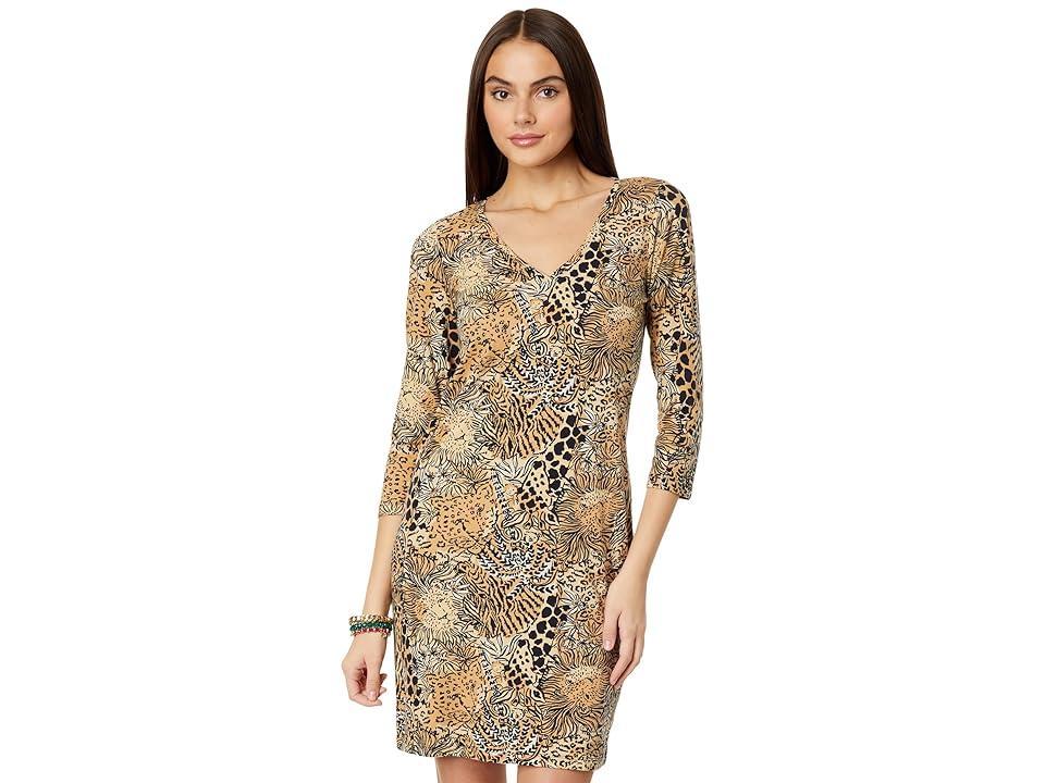 Lilly Pulitzer Tessa 3/4 Sleeve V-Neck Dress (Rattan Walk On The Wild Side) Women's Dress product image