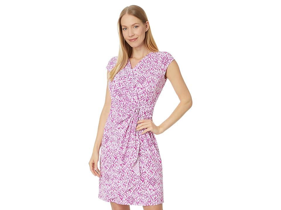 Tommy Bahama Clara Ocean Ikat S/S Dress (Orchid Berry) Women's Dress Product Image