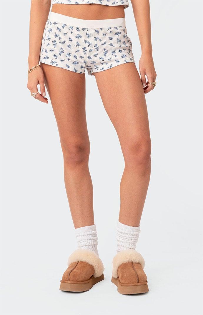 Edikted Womens Pamper Waffle Micro Shorts Product Image