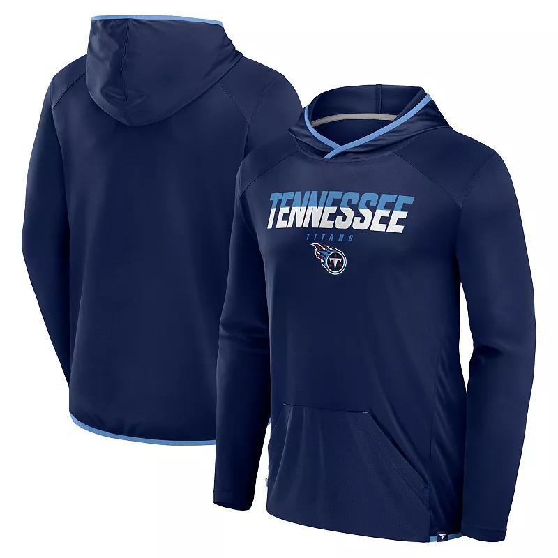 Mens Fanatics Tennessee Titans Transitional Defender Hoodie Long Sleeve T-Shirt Blue Product Image