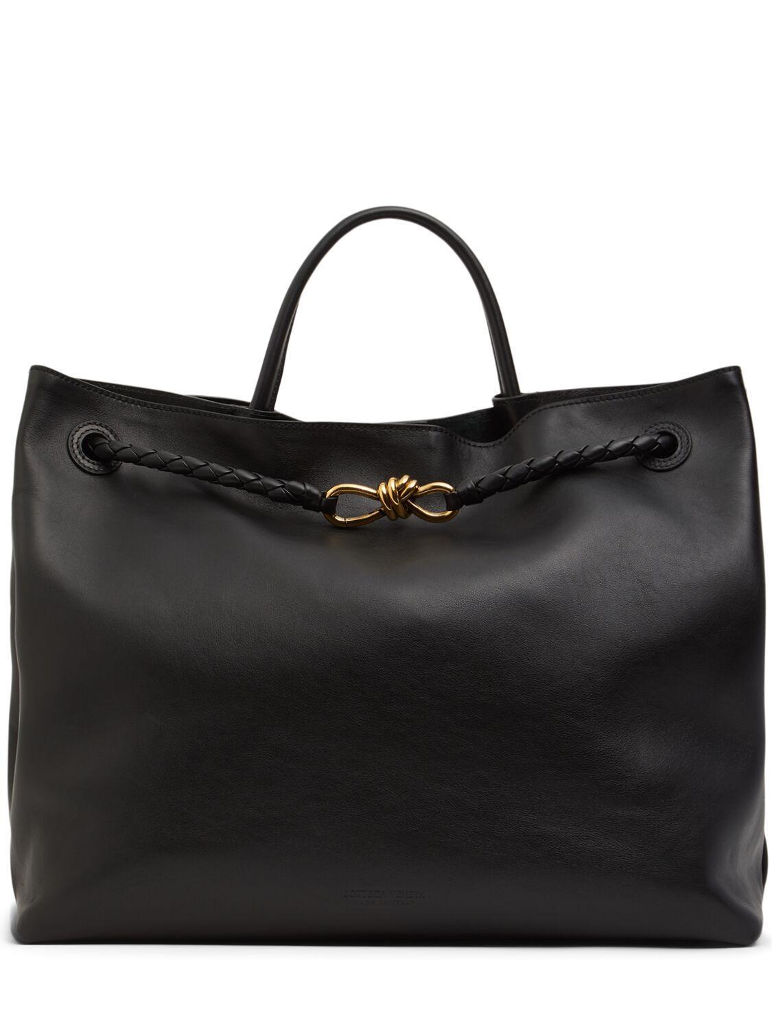 Large Andiamo Leather Tote In Black Product Image