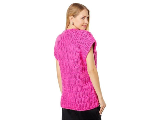 English Factory Chunky Knit Sweater Vest (Fuchsia) Women's Sweater Product Image