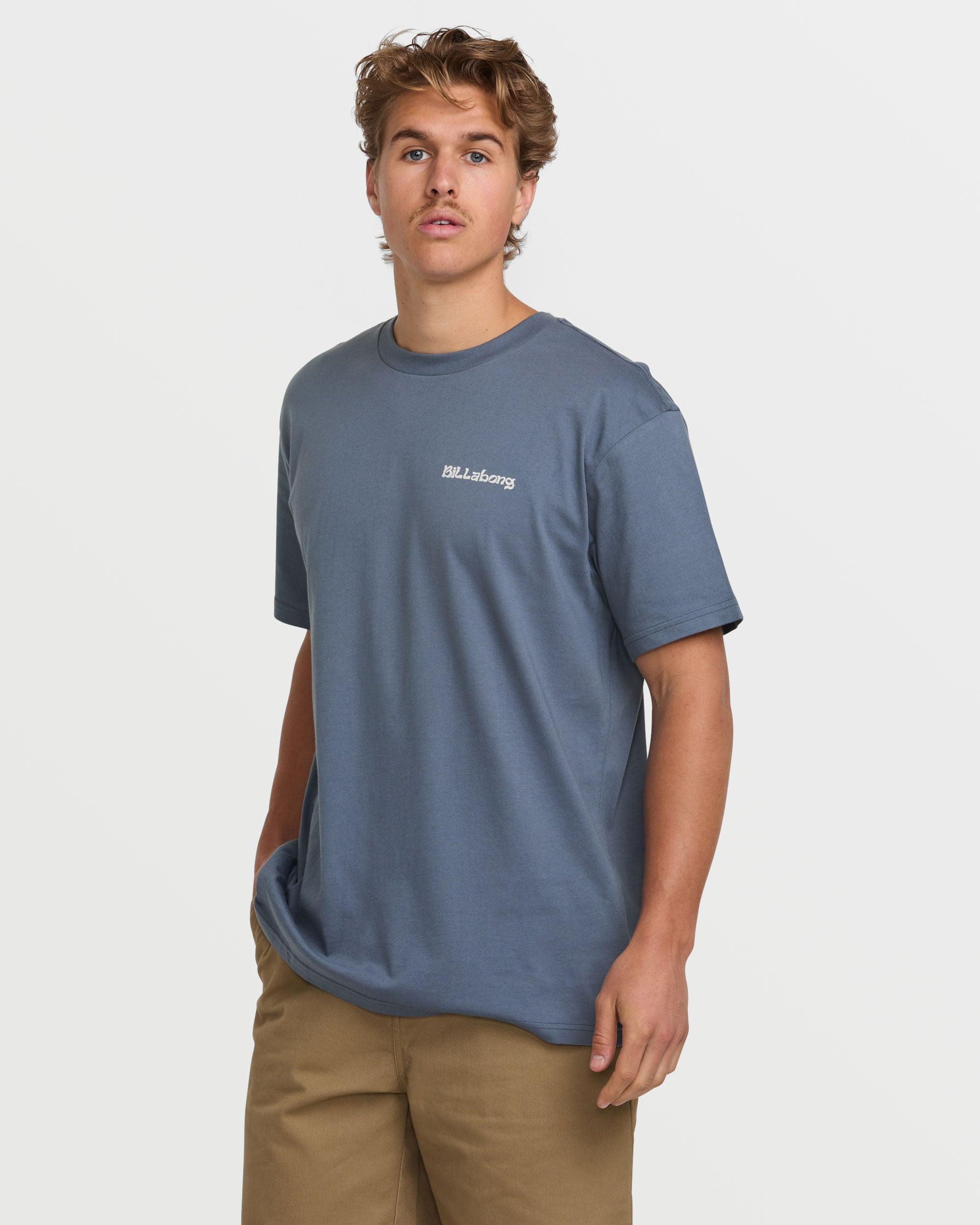 Trouble In Paradise Premium Short Sleeve Tee - Slate Blue Male Product Image