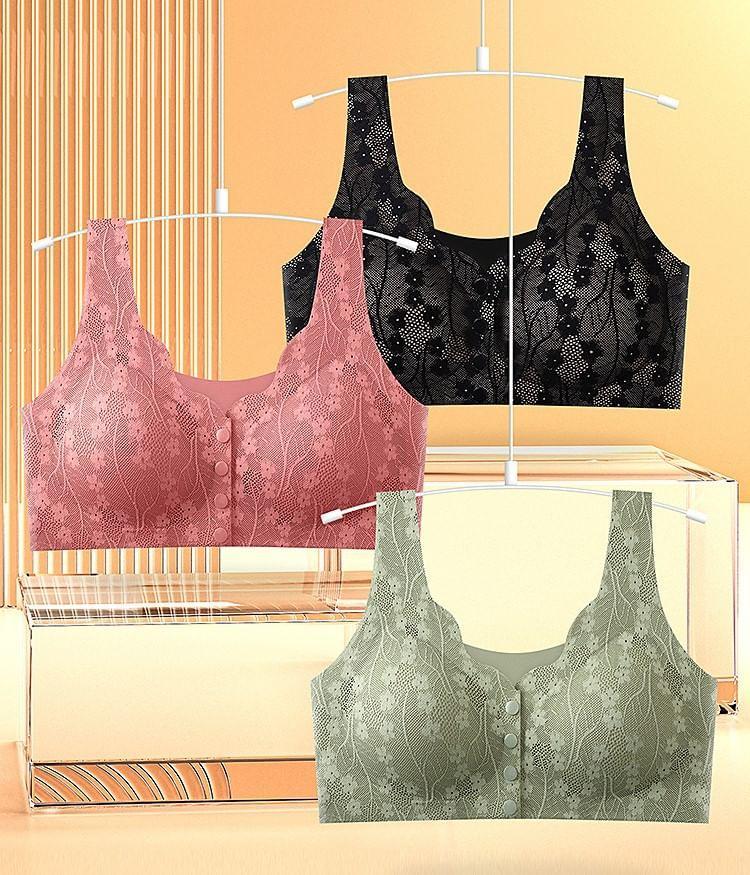 Front Closure Wireless Lace Bra Product Image