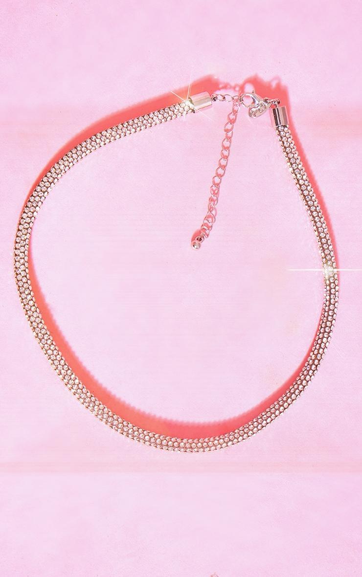 Silver Diamante Tube Choker Product Image