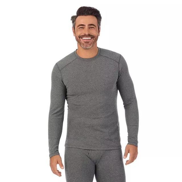 Mens Cuddl Duds Midweight Cottonwear Performance Base Layer Crew Top Grey Grey Product Image