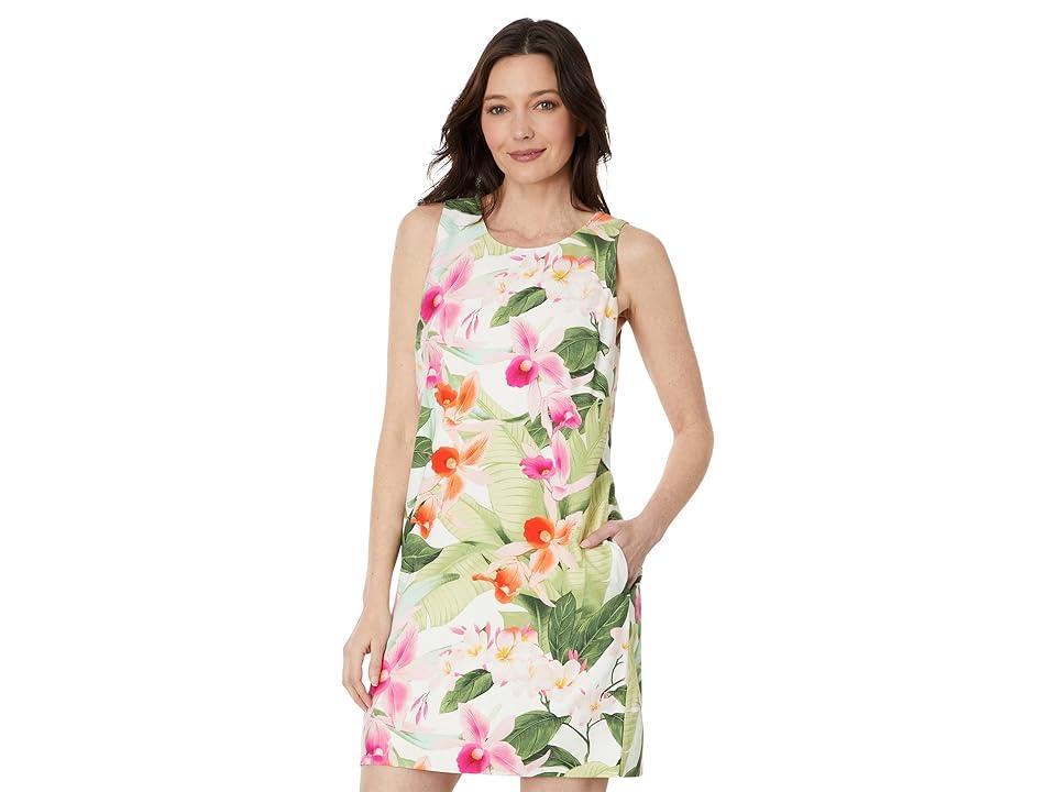 Tommy Bahama Legacy Blooms SL Shift Dress (Coconut) Women's Dress Product Image