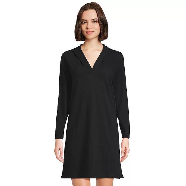 Womens Lands End Cotton Jersey Hooded Cover-up Dress Product Image