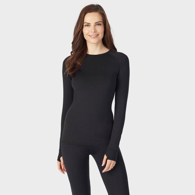 Warm Essentials by Cuddl Duds Womens Active Thermal Crewneck Top - Black Product Image