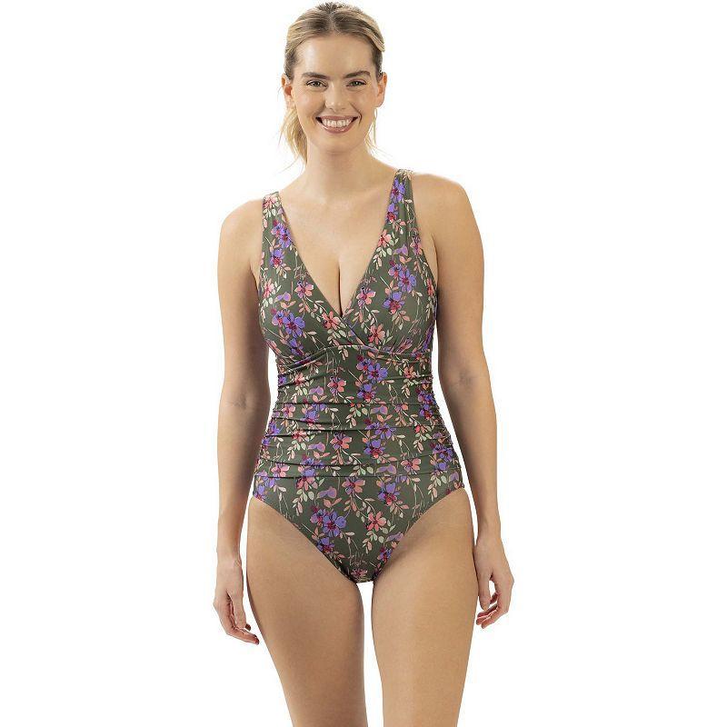 Womens Dolfin Moderate Surplice Wrap One-Piece Swimsuit Product Image