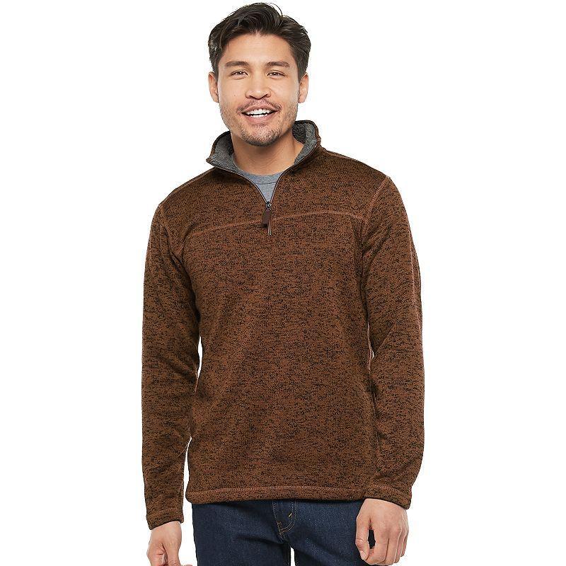 Mens Victory Outfitters Sherpa-Fleece Quarter-Zip Pullover Brown Product Image