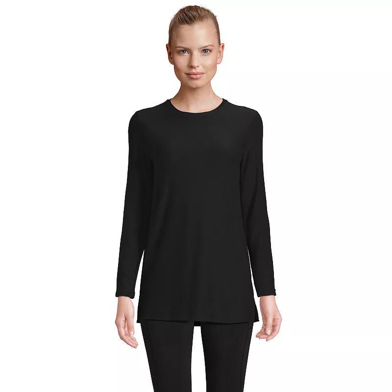 Lands' End Women's Long Sleeve Performance Crew Neck Tunic - Medium - Black Product Image