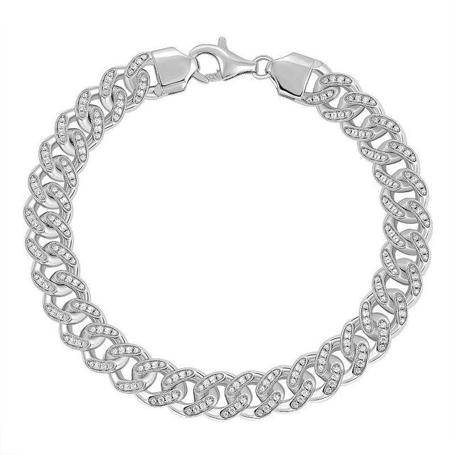 Sterling Silver Cubic Zirconia Open Link Bracelet, Womens White Product Image