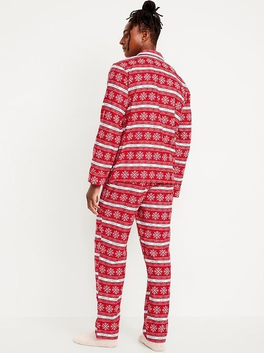 Printed Flannel Pajama Set Product Image