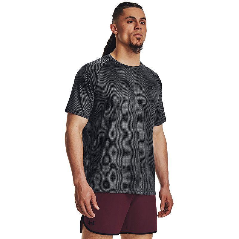 Mens Under Armour Tech 2.0 Lino Print Short Sleeve Tee Grey Product Image