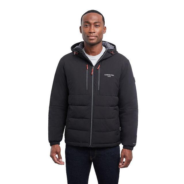 Mens London Fog Flex Stretch Hooded Puffer Coat Product Image