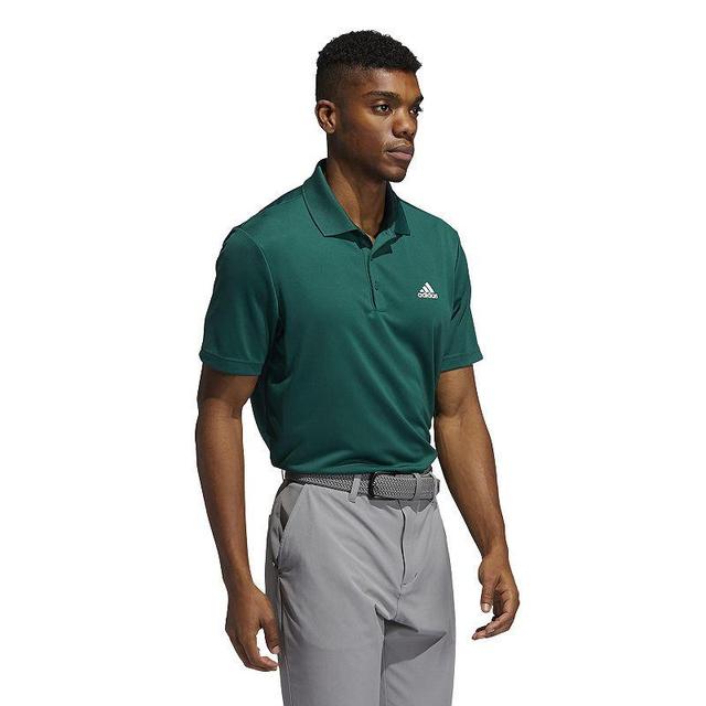 Mens adidas Primegreen Performance Golf Polo Dark Green Product Image