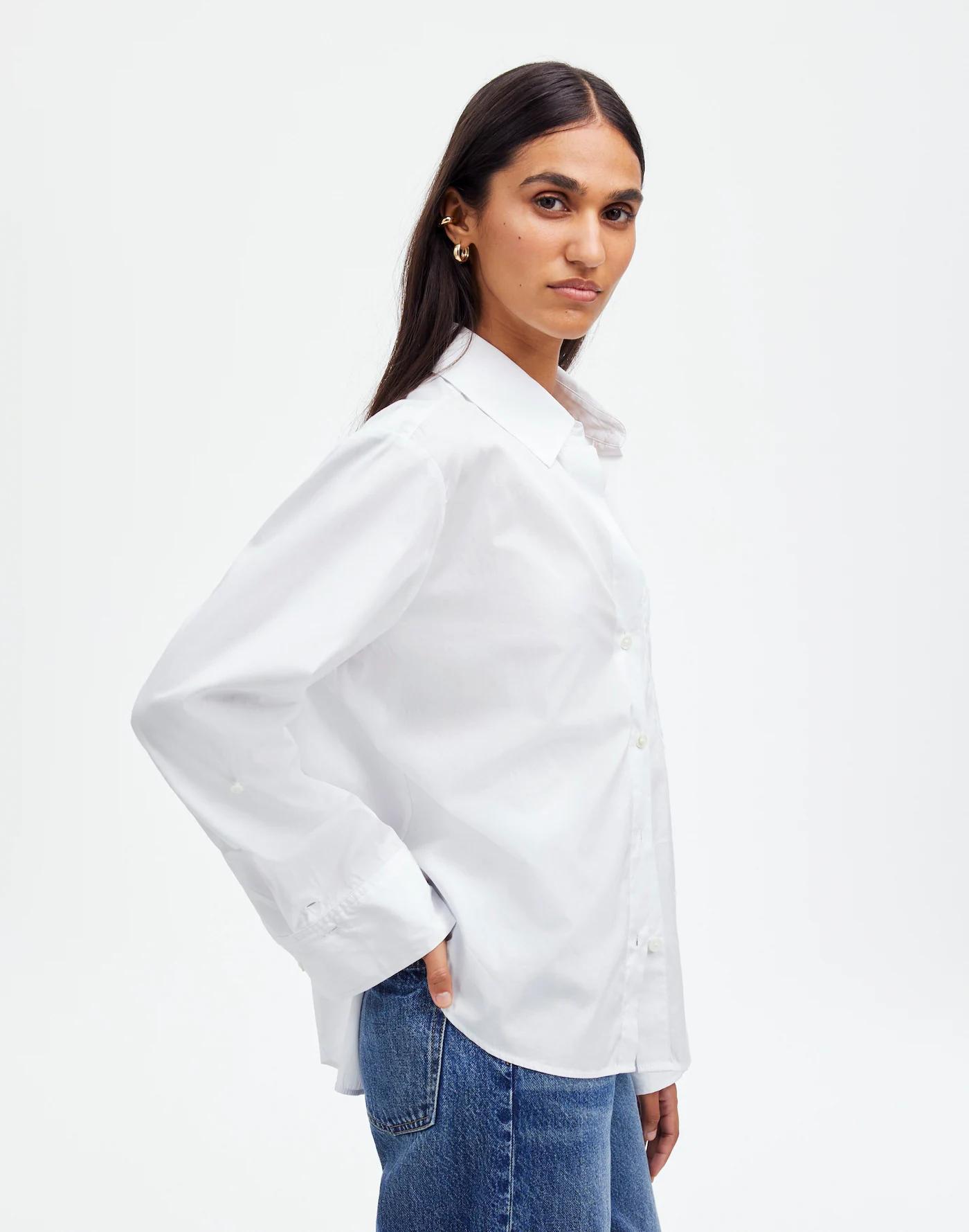 Easy Y-Neck Button-Up Shirt Product Image